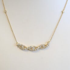 American Jewelry 18k Yellow Gold 1.15ctw Diamond Infinity Bar Necklace