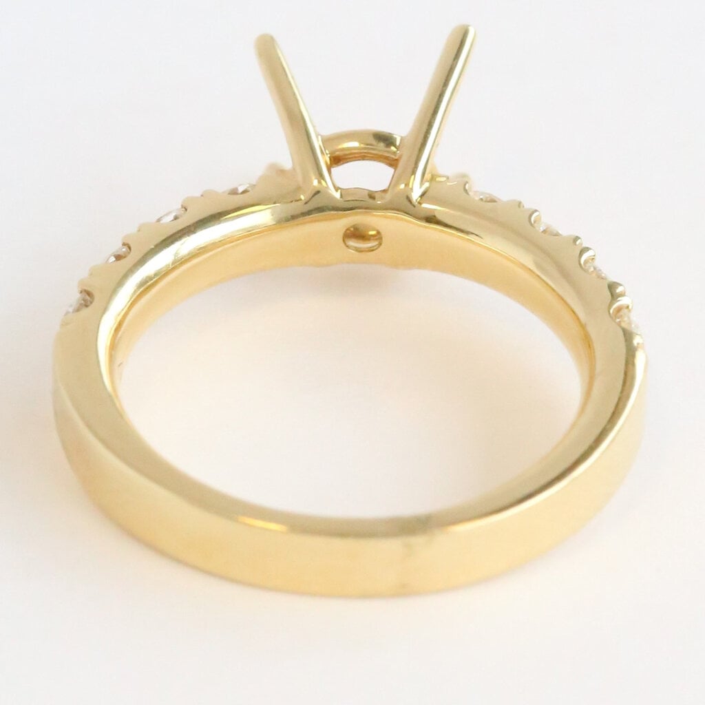 American Jewelry 18k Yellow Gold .85ctw Diamond Accented Solitaire Semi Mount Engagement Ring