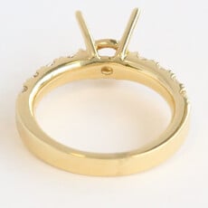 American Jewelry 18k Yellow Gold .85ctw Diamond Accented Solitaire Semi Mount Engagement Ring