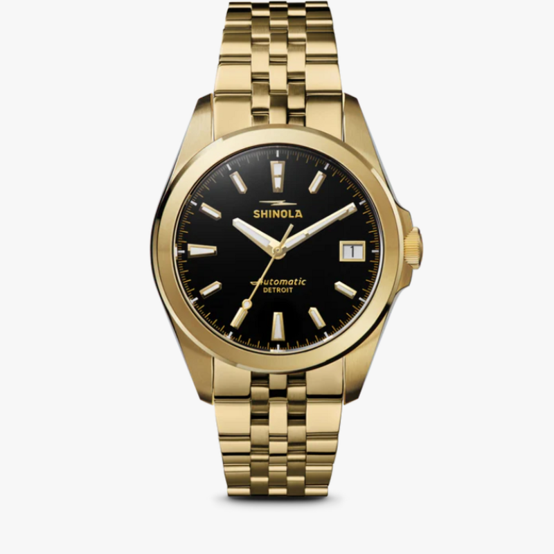 Shinola Shinola Circadian Monster Automatic Watch 36mm Black Dial, Gold Finish