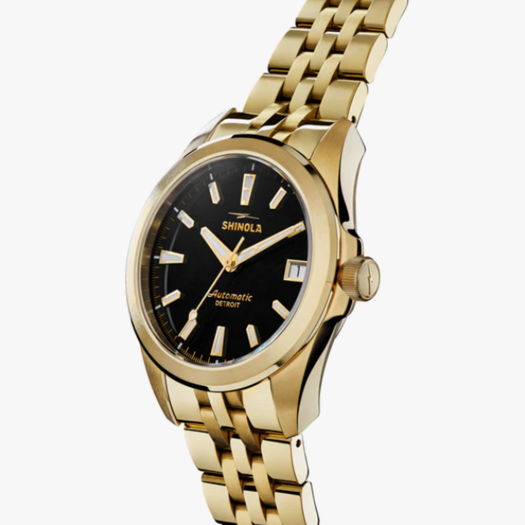 Shinola Shinola Circadian Monster Automatic Watch 36mm Black Dial, Gold Finish