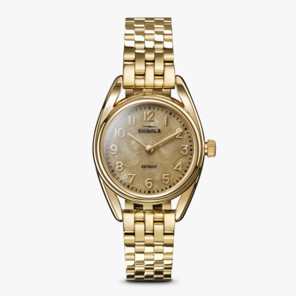 Shinola Shinola Derby 30mm Gold Tone with Petoskey Stone Dial