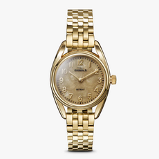 Shinola Shinola Derby 30mm Gold Tone with Petoskey Stone Dial