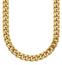Chisel Stainless Steel Gold Plated Curb Chain Necklace (20" adjustable)