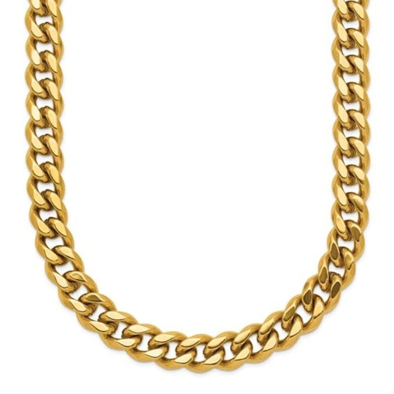 Chisel Stainless Steel Gold Plated Curb Chain Necklace (20" adjustable)