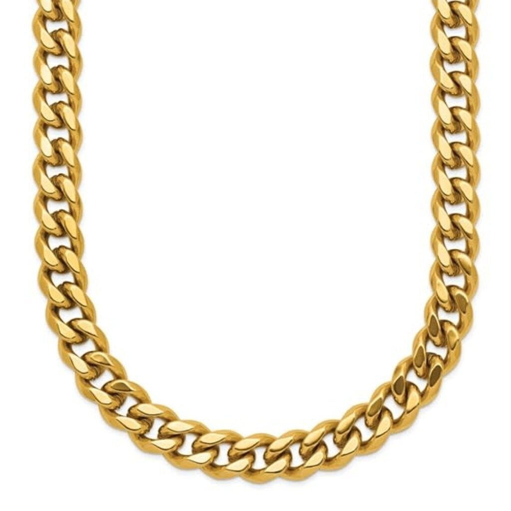Chisel Stainless Steel Gold Plated Curb Chain Necklace (20" adjustable)
