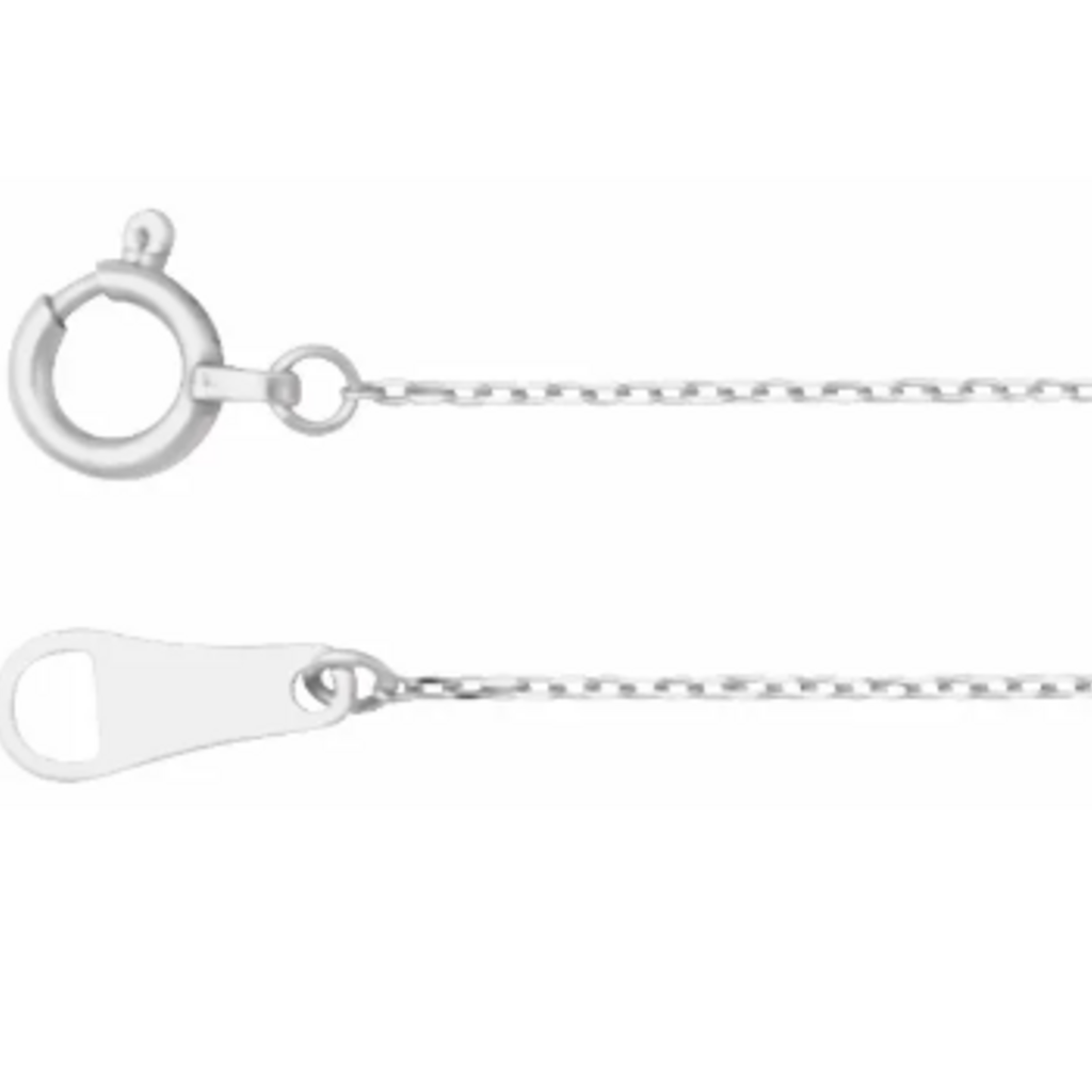 American Jewelry Platinum .7mm Cable Chain (16")