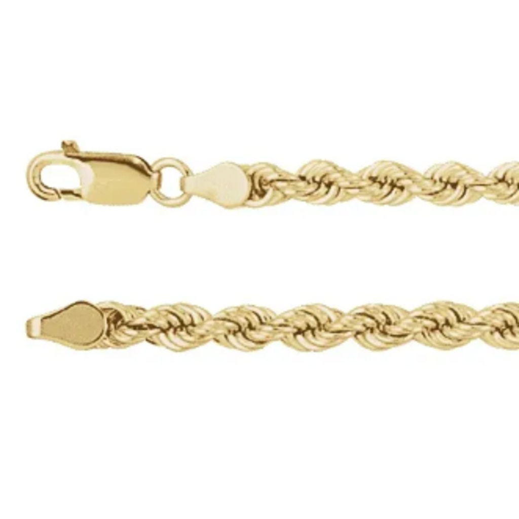 American Jewelry 14k Yellow Gold 3.75mm Rope Chain (18")
