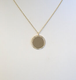 American Jewelry 14k Yellow Gold .10ctw Diamond Disc Necklace