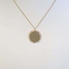 American Jewelry 14k Yellow Gold .10ctw Diamond Disc Necklace