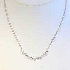 American Jewelry 14k White Gold .56ctw Diamond Bezel Multi Chain Necklace