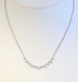 American Jewelry 14k White Gold .56ctw Diamond Bezel Multi Chain Necklace