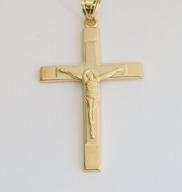 American Jewelry 14k 40x25mm Polished & Matte Crucifix Pendant (NO CHAIN)