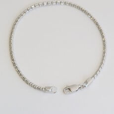 American Jewelry 14k White Gold 2.5mm Fancy Beaded Link Bracelet (7.25")