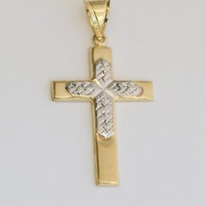 American Jewelry 14k White & Yellow Gold Shadow Accent Pendant (NO CHAIN)