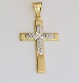 American Jewelry 14k White & Yellow Gold Shadow Accent Pendant (NO CHAIN)