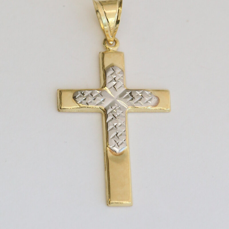 American Jewelry 14k White & Yellow Gold Shadow Accent Pendant (NO CHAIN)