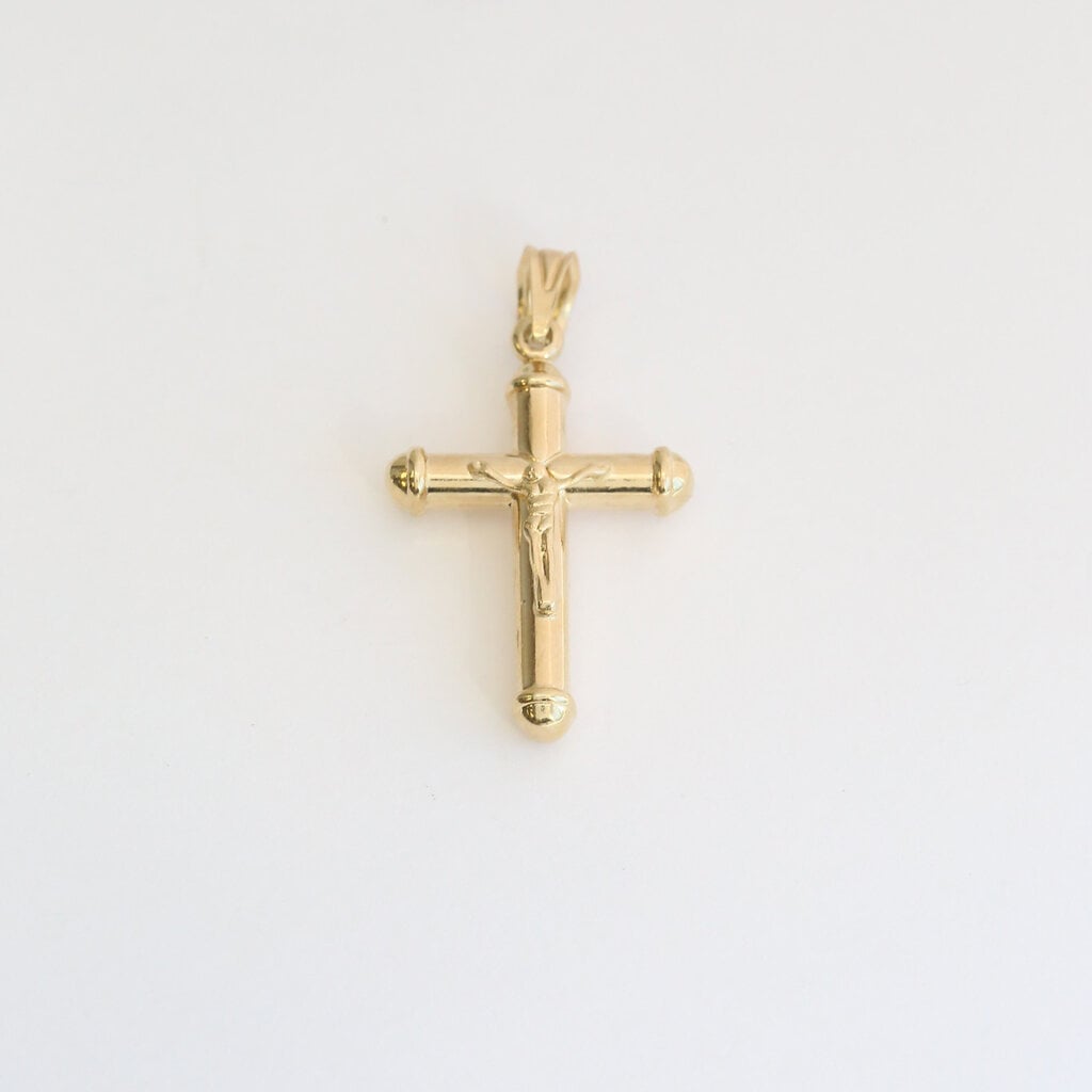 American Jewelry 14k Yellow Gold 27mm Crucifix Pendant (NO CHAIN)