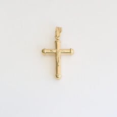 American Jewelry 14k Yellow Gold 27mm Crucifix Pendant (NO CHAIN)