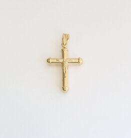American Jewelry 14k Yellow Gold 27mm Crucifix Pendant (NO CHAIN)