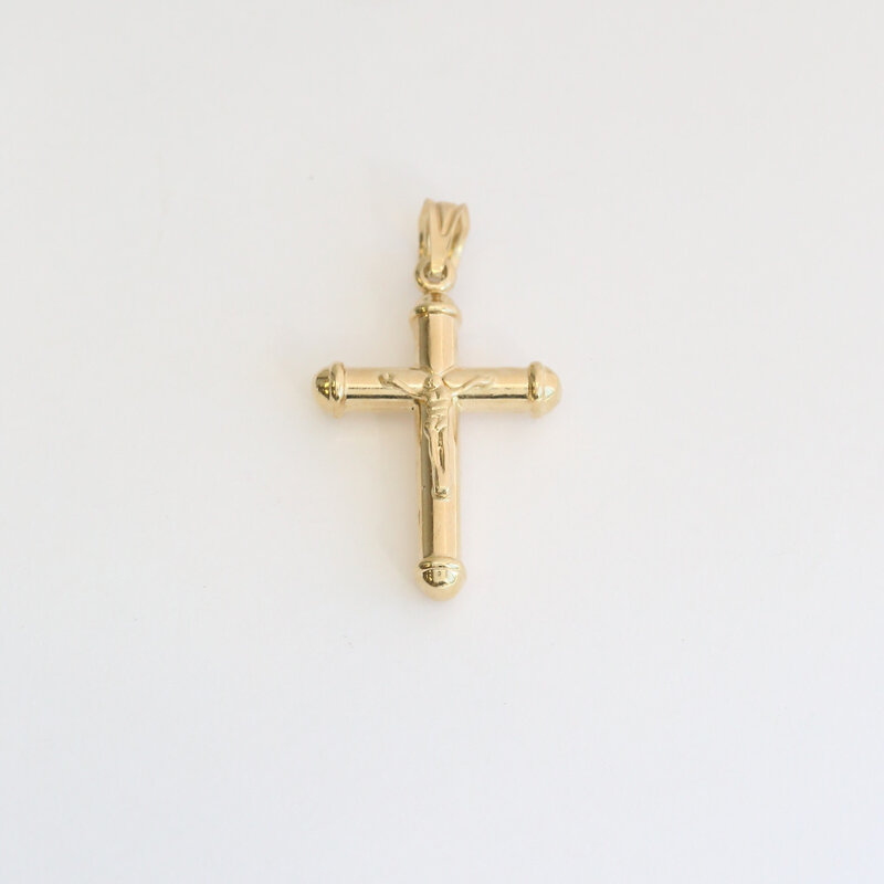 American Jewelry 14k Yellow Gold 27mm Crucifix Pendant (NO CHAIN)
