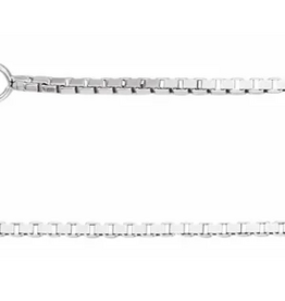 American Jewelry 14k White Gold 1.1mm Box Chain (18")