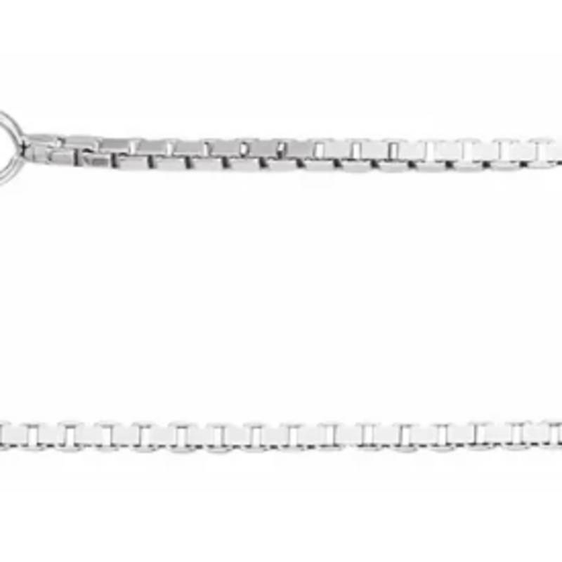 American Jewelry 14k White Gold 1.1mm Box Chain (18")