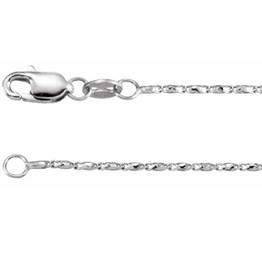 American Jewelry 14k White Gold .80mm Raso Chain (18")