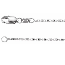 American Jewelry 14k White Gold 1mm Raso Chain (18")