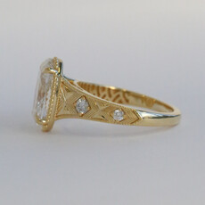 American Jewelry 14k Yellow Gold 3.05ctw (3ctw F/VS1 IGI Lab Grown Oval Ctr) Accented Engagement Ring