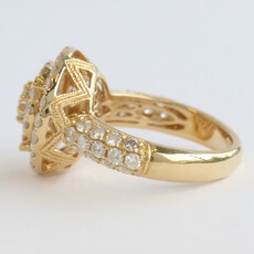 American Jewelry 14k Yellow Gold 2.5ctw Diamond Triple Round Halo Engagement Ring