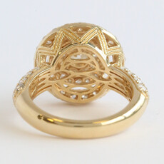 American Jewelry 14k Yellow Gold 2.5ctw Diamond Triple Round Halo Engagement Ring