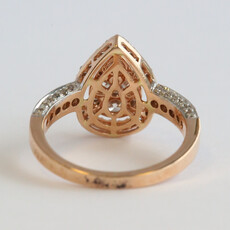 American Jewelry 14k White & Rose Gold 396ctw Diamond Pear Halo Cluster Engagement Ring