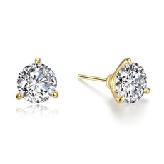 Lafonn Lafonn Sterling Silver Gold Plated 4ctw Simulated Diamond Martini Stud Earrings