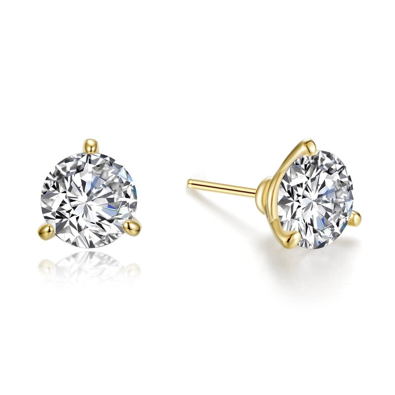 Lafonn Lafonn Sterling Silver Gold Plated 2.5ctw Simulated Diamond Stud Earrings