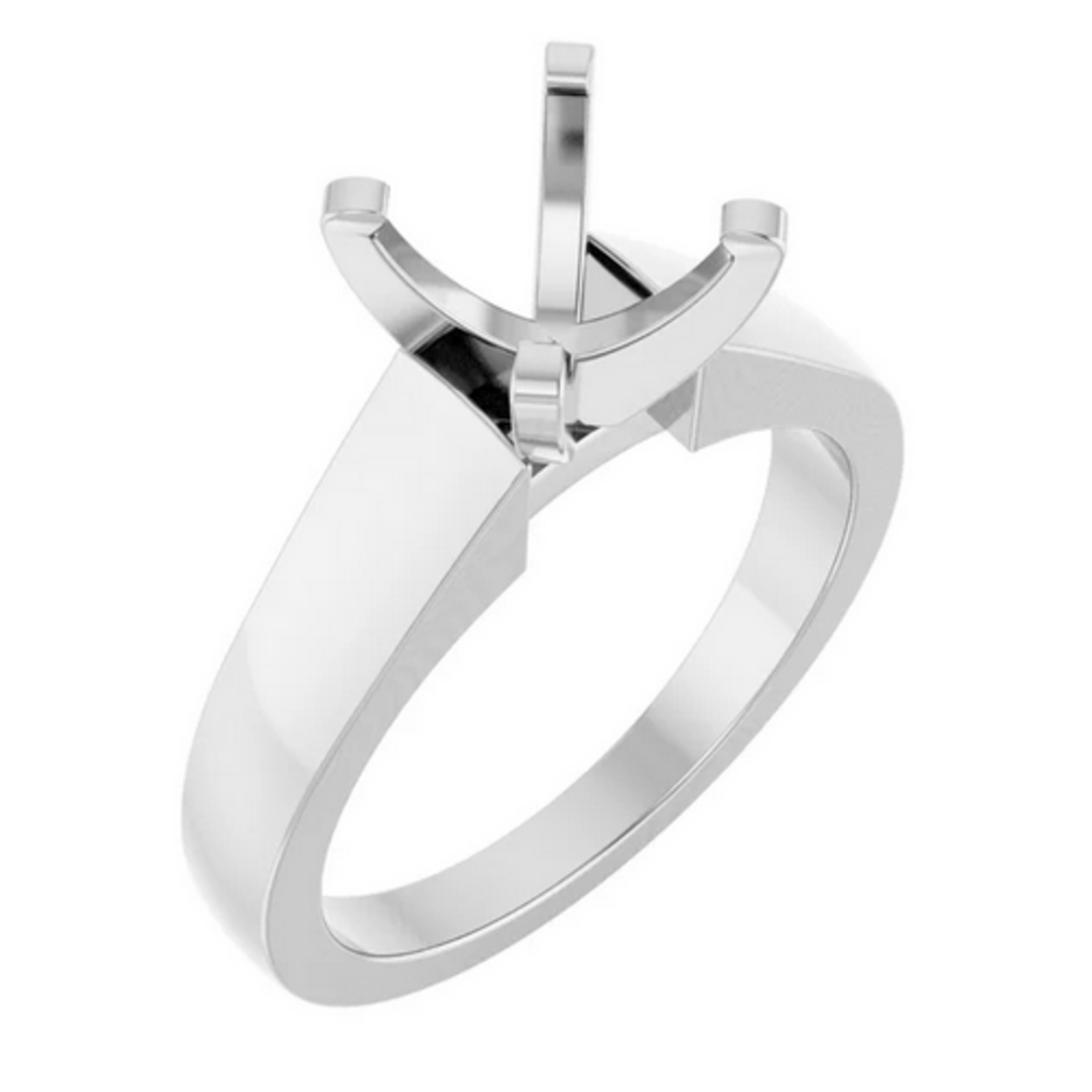 Stuller 14K White Gold Solitaire Engagement Ring Setting Size 6.75