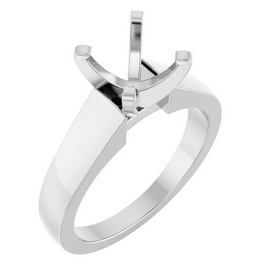 Stuller 14K White Gold Solitaire Engagement Ring Setting Size 6.75