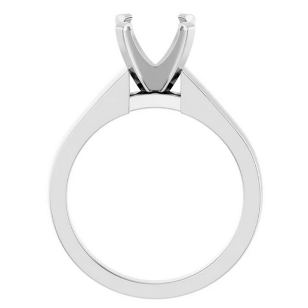 Stuller 14K White Gold Solitaire Engagement Ring Setting Size 6.75