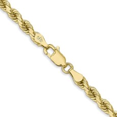 American Jewelry 14K Yellow Gold 20" Hollow Rope Chain 4mm