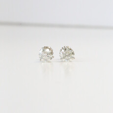 14k White Gold 3ctw H-I/I1 Diamond 3-Prong Martini Stud Earrings