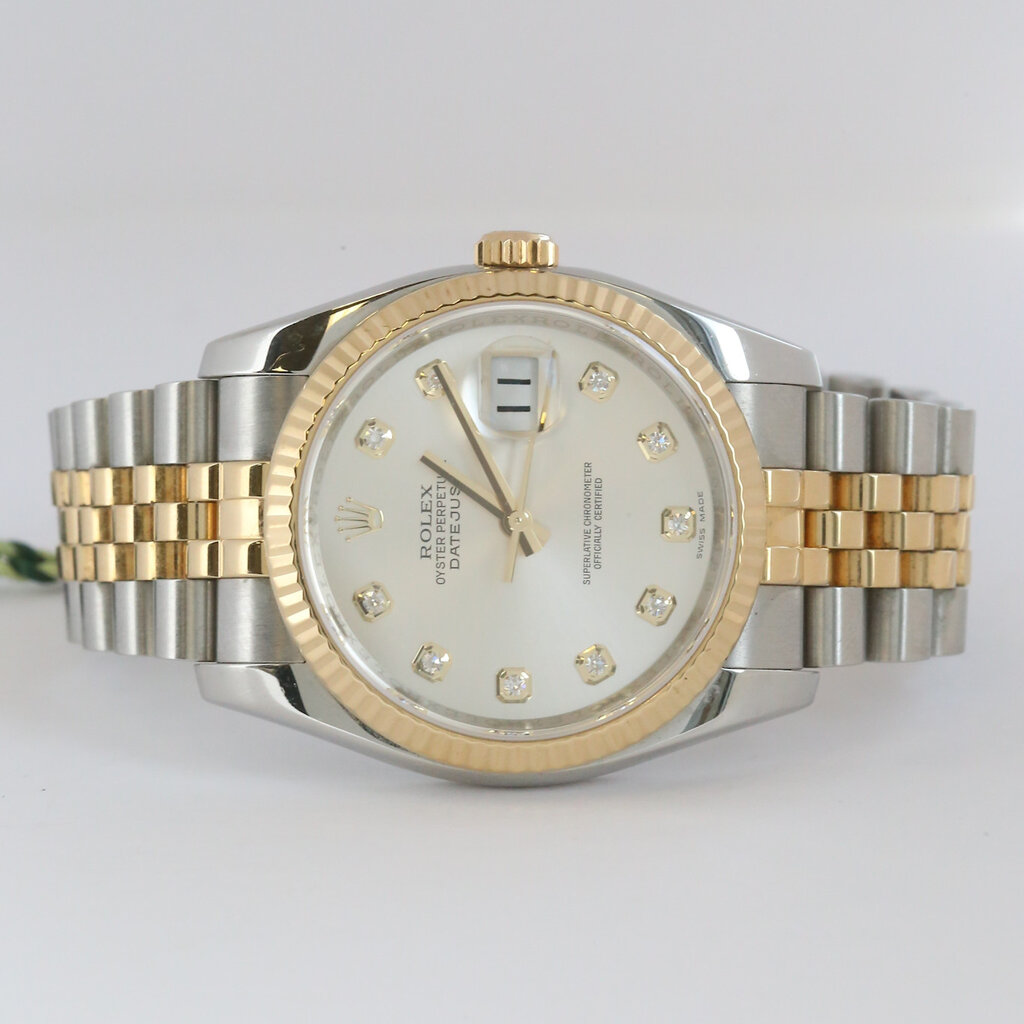 Rolex 36mm Pre-Owned Rolex Two-Tone Oyster Perpetual Datejust Watch w/ Diamond Markers (2010)