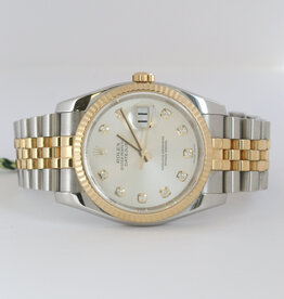 Rolex 36mm Pre-Owned Rolex Two-Tone Oyster Perpetual Datejust Watch w/ Diamond Markers (2010)