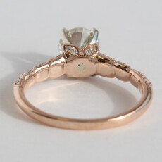 American Jewelry ESTATE 14k Rose Gold 1.11ctw (.91 GIA H/I3 Ctr) Accented Milgrain Solitaire Engagement Ring