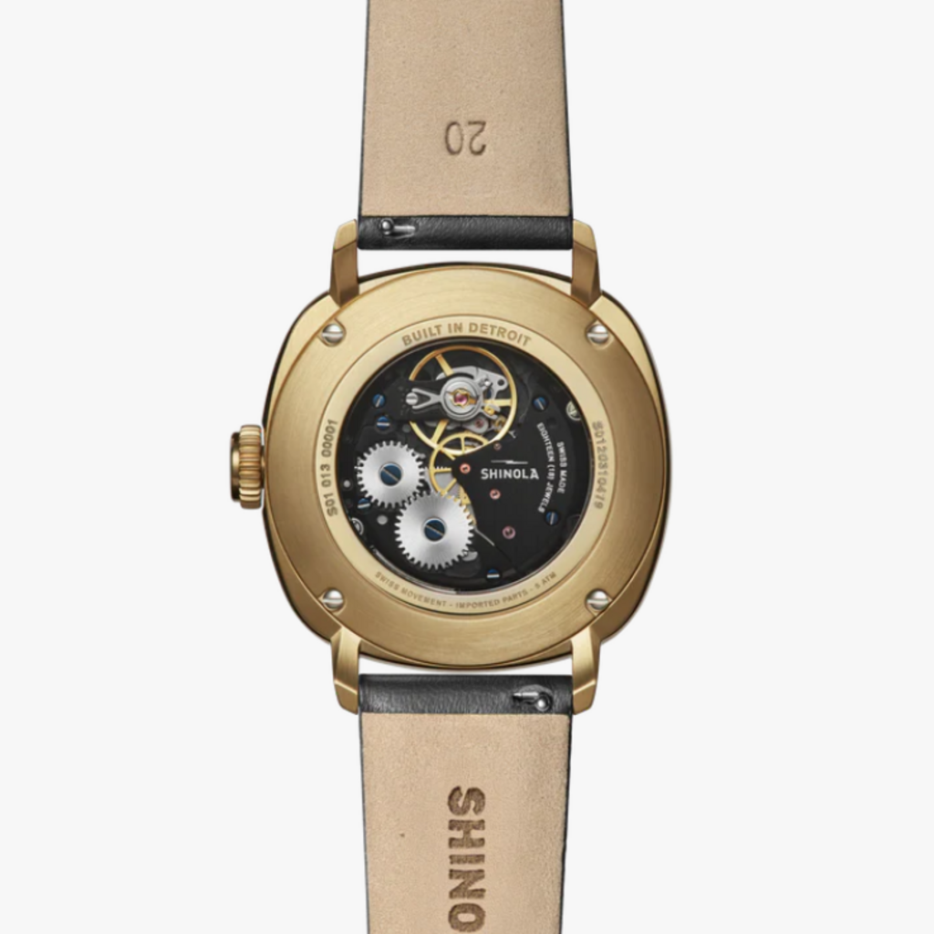 Shinola Shinola Mechanic Watch 39mm Gold Tone Case with Domed Black Dial