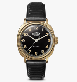 Shinola Shinola Mechanic Watch 39mm Gold Tone Case with Domed Black Dial