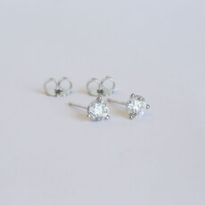 14k White Gold 1.28ctw G-H/SI LG Martini Set Diamond Stud Earrings