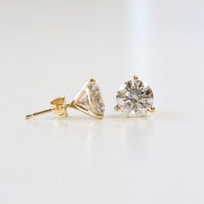 14k Yellow Gold 3.06ctw G-H/SI Lab Grown Diamond Martini-Set Stud Earrings