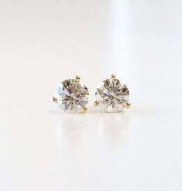 14k Yellow Gold 3.06ctw G-H/SI Lab Grown Diamond Martini-Set Stud Earrings
