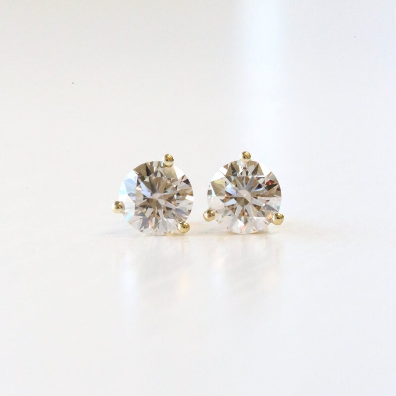 14k Yellow Gold 3.06ctw G-H/SI Lab Grown Diamond Martini-Set Stud Earrings