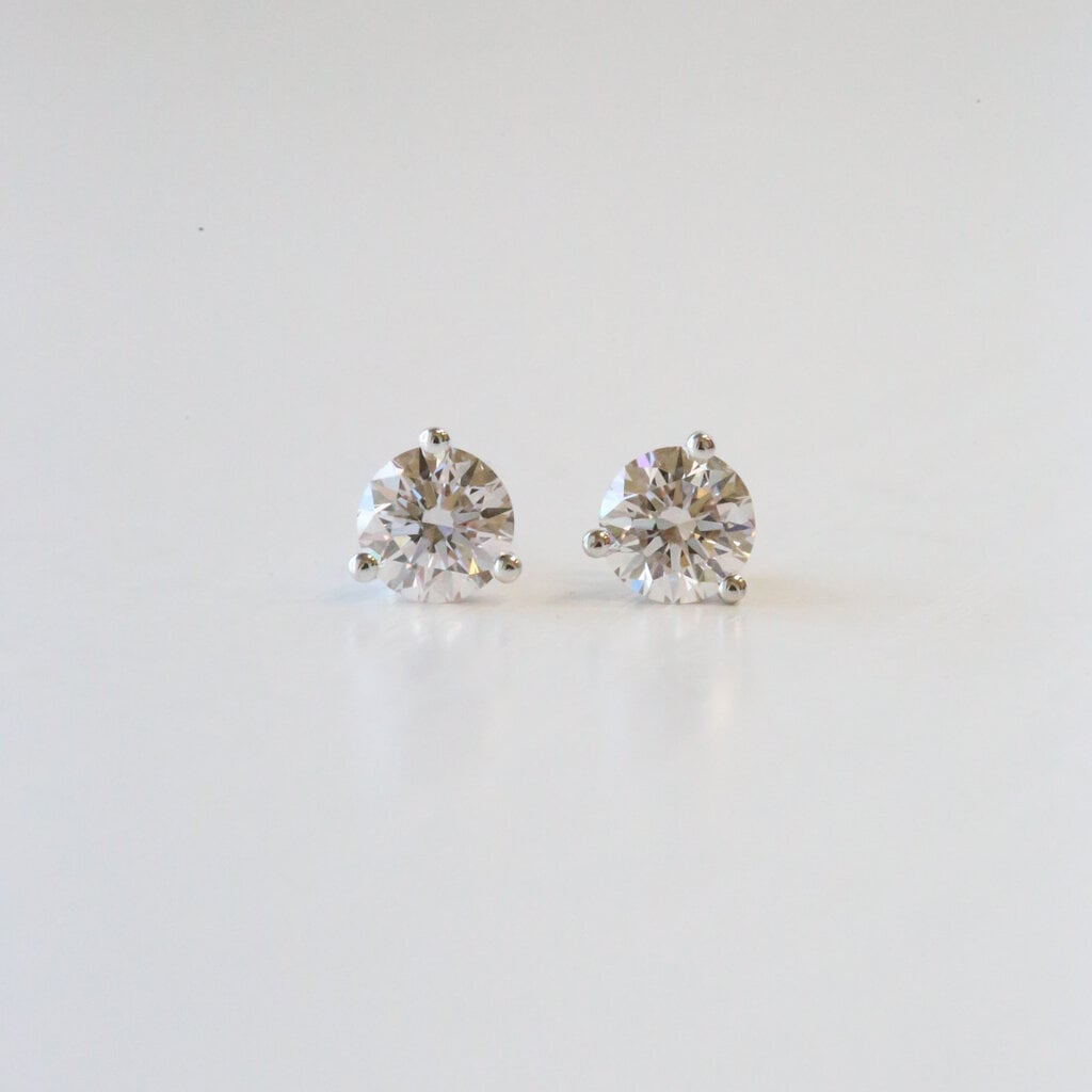 14k White Gold 3.01ctw G-H/SI Lab Grown Diamond Stud Earrings